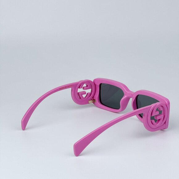 Gucci GG1325S 006 BRAND NEW Sunglasses Pink Grey Rectangle Unisex - Picture 7 of 11